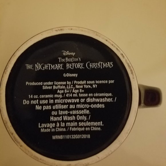 Disney The Nghtmare Before Christmas Jack Skellington Glitter Spiderwebs Mug - Picture 4 of 4